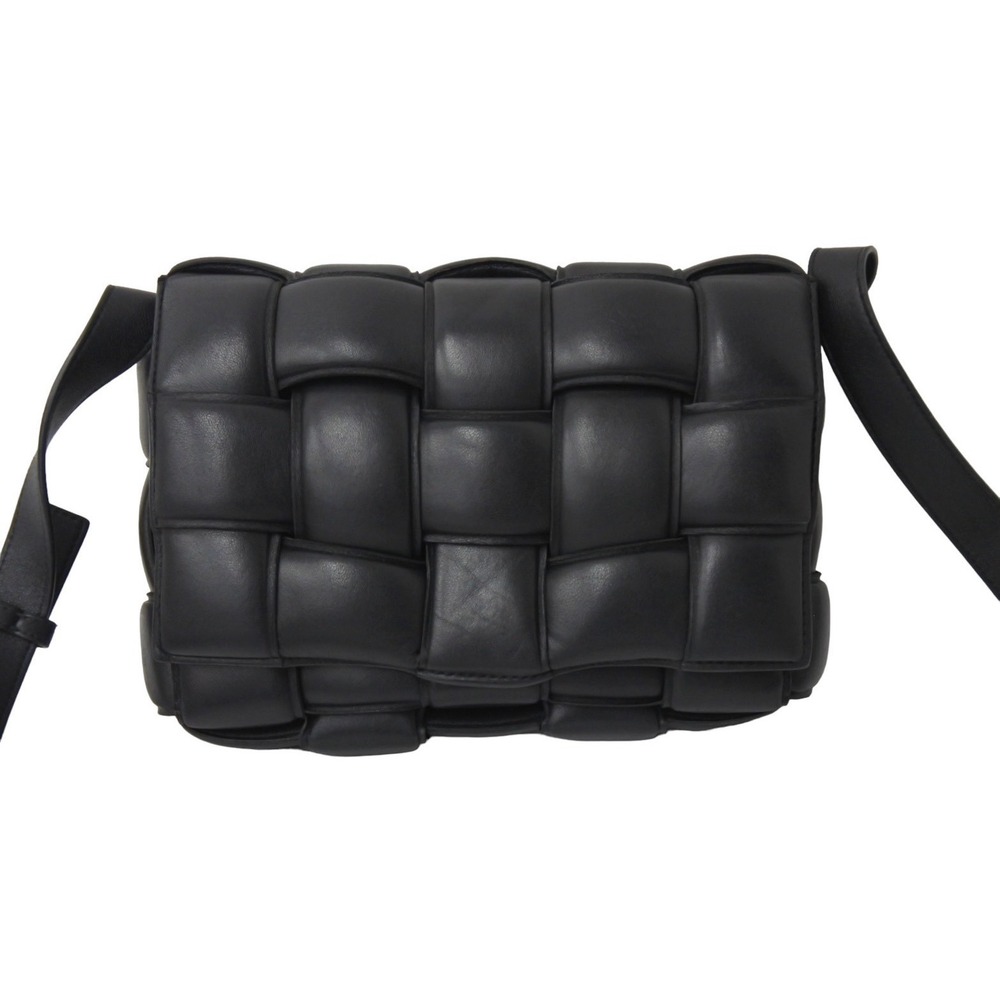 Bottega Veneta Intrecciato Cassette Shoulder Bag Padded Black